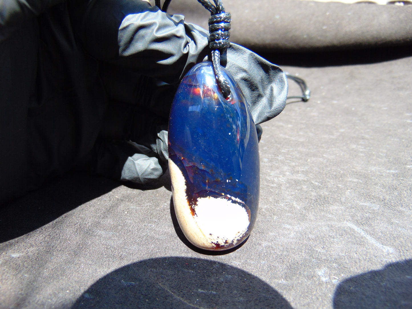 31 gr Teardrop Pendant Indonesian blue Amber for Healing 25N84
