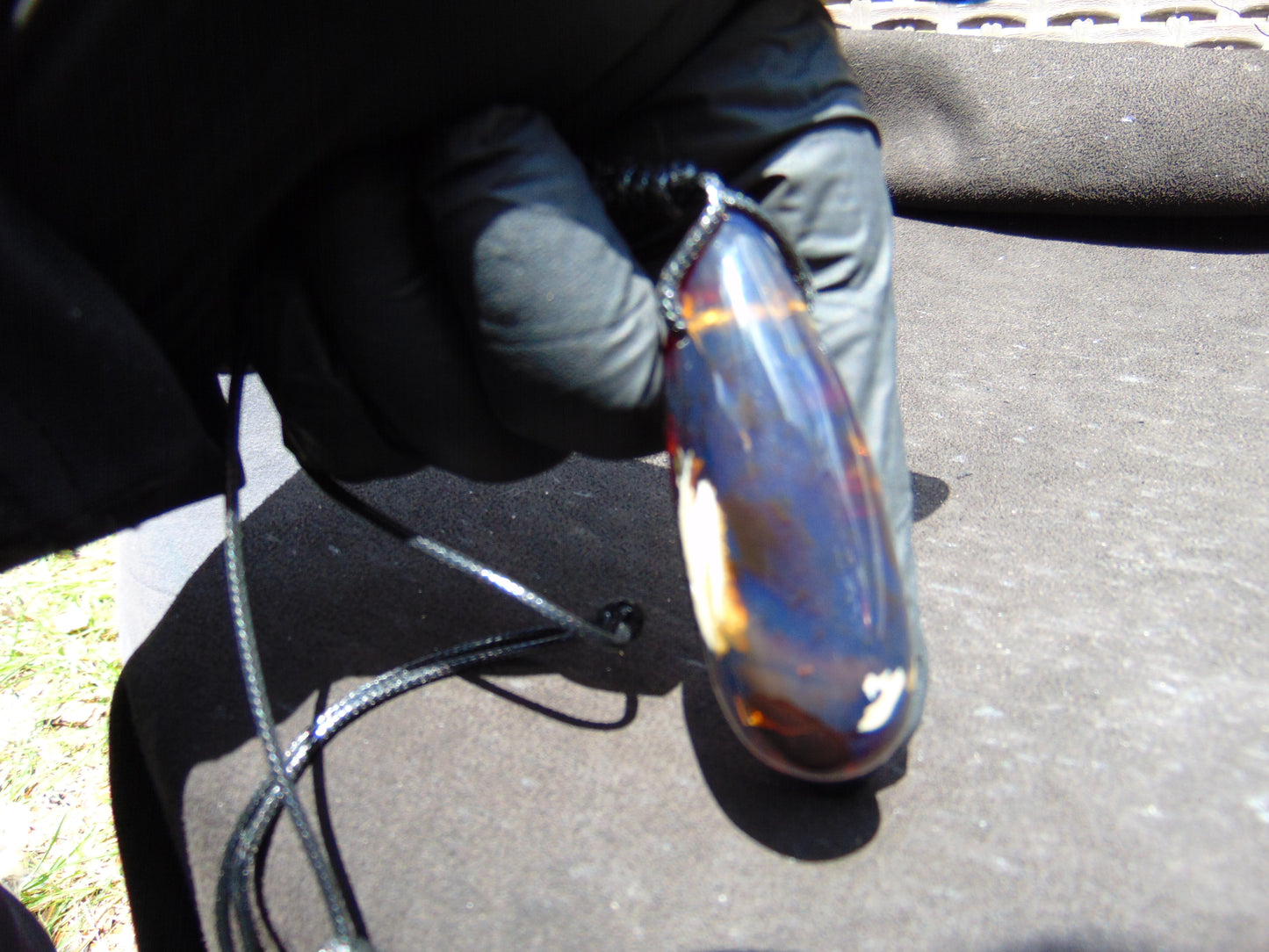16 gr Teardrop Pendant Indonesian blue Amber for Healing 25Y21
