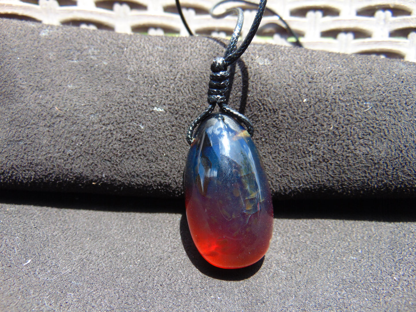 16 gr Teardrop Pendant Indonesian blue Amber for Healing 25Y11