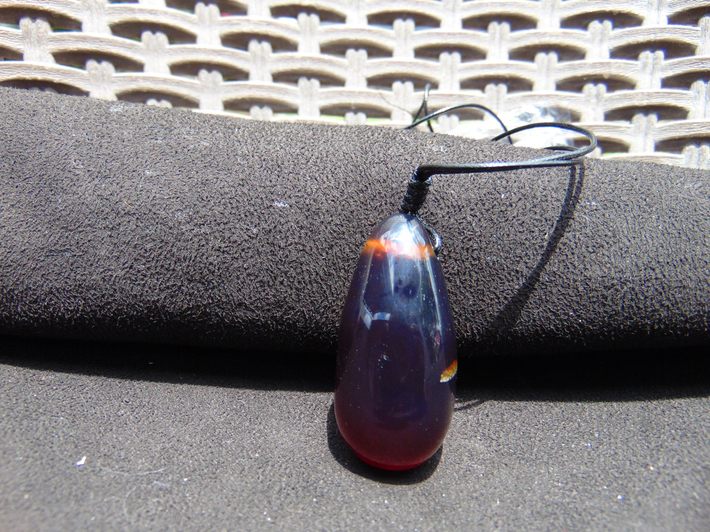 15 gr Teardrop Pendant Indonesian blue Amber for Healing 25A40