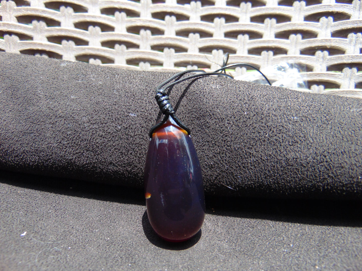 15 gr Teardrop Pendant Indonesian blue Amber for Healing 25A40