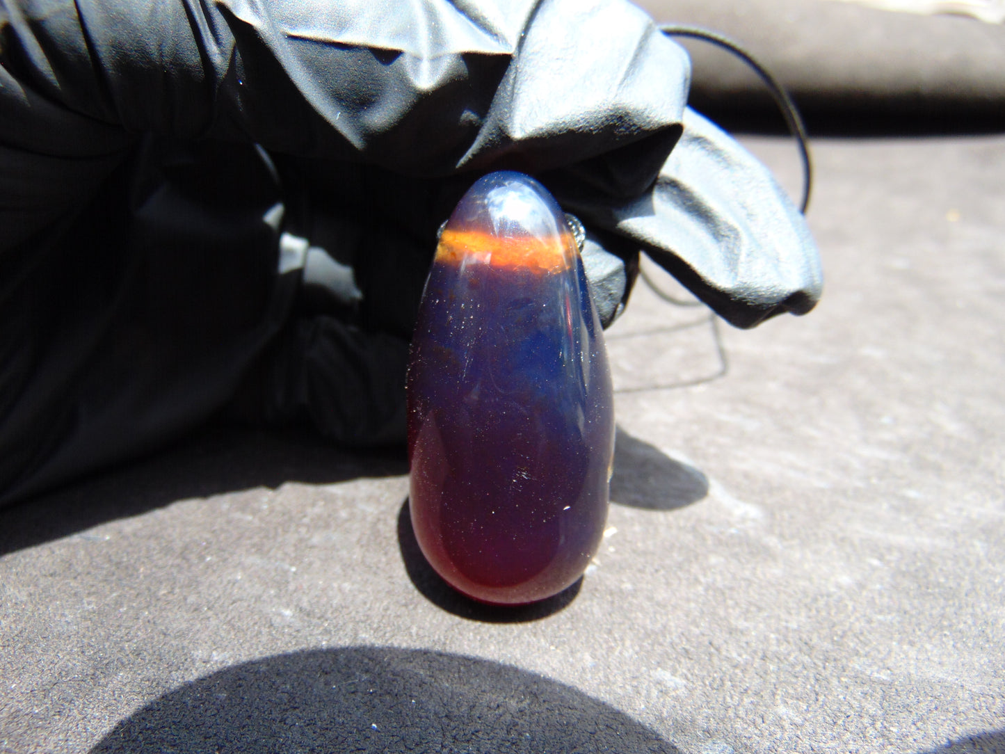 15 gr Teardrop Pendant Indonesian blue Amber for Healing 25A40