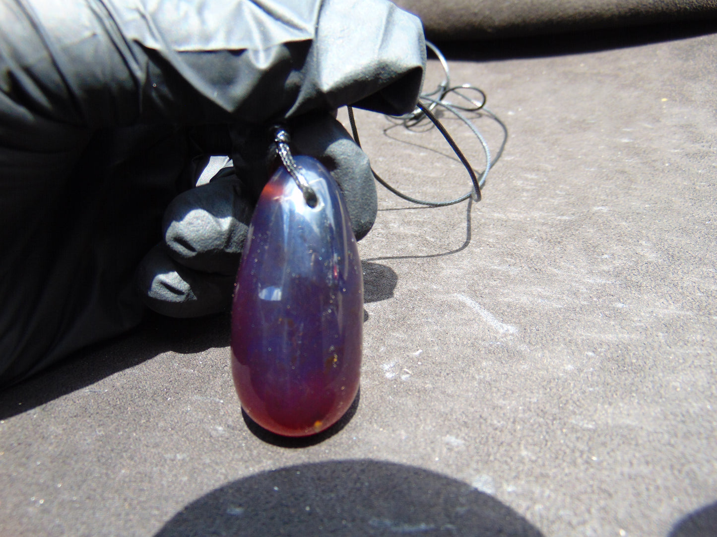 15 gr Teardrop Pendant Indonesian blue Amber for Healing 25A40