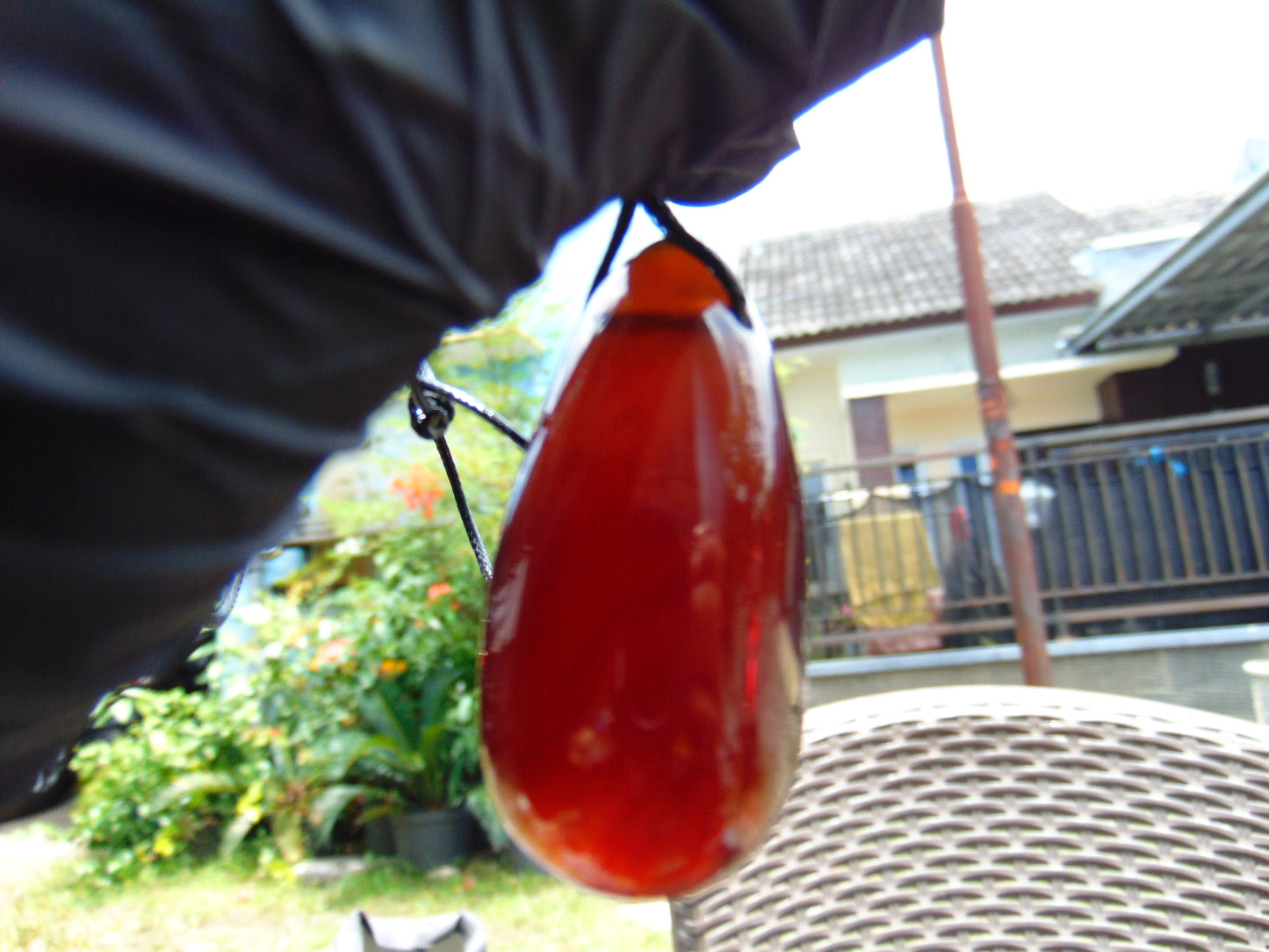 15 gr Teardrop Pendant Indonesian blue Amber for Healing 25A40