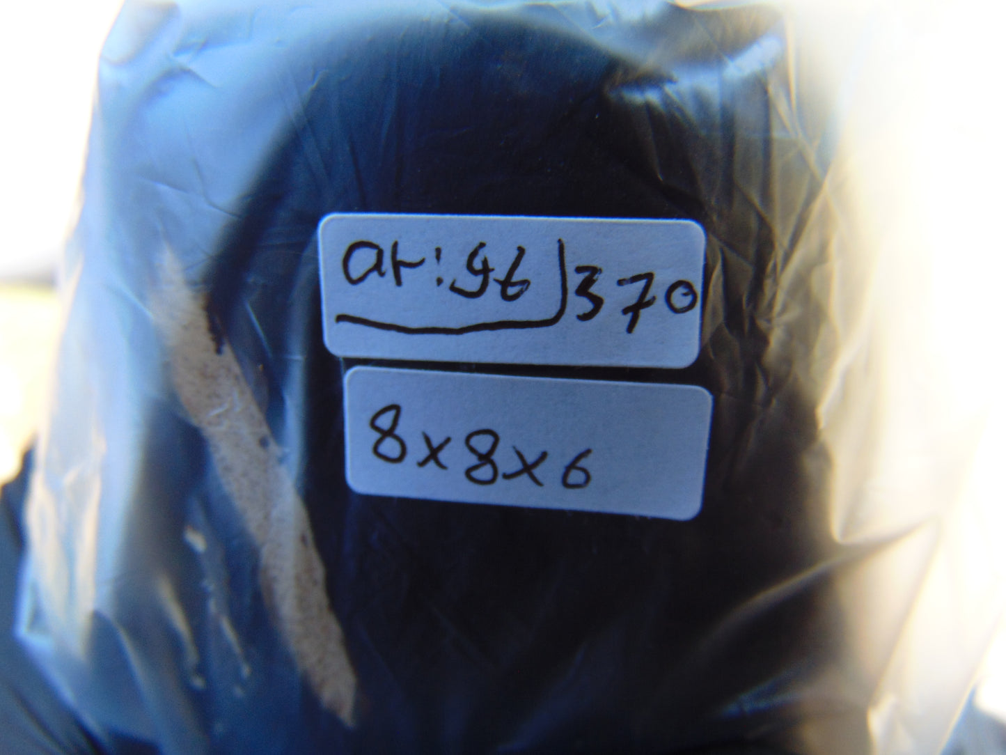 370 gr Shaped Square Polished Indonesian Mushroom Inclusion Dark Blue Amber for Healing AR96