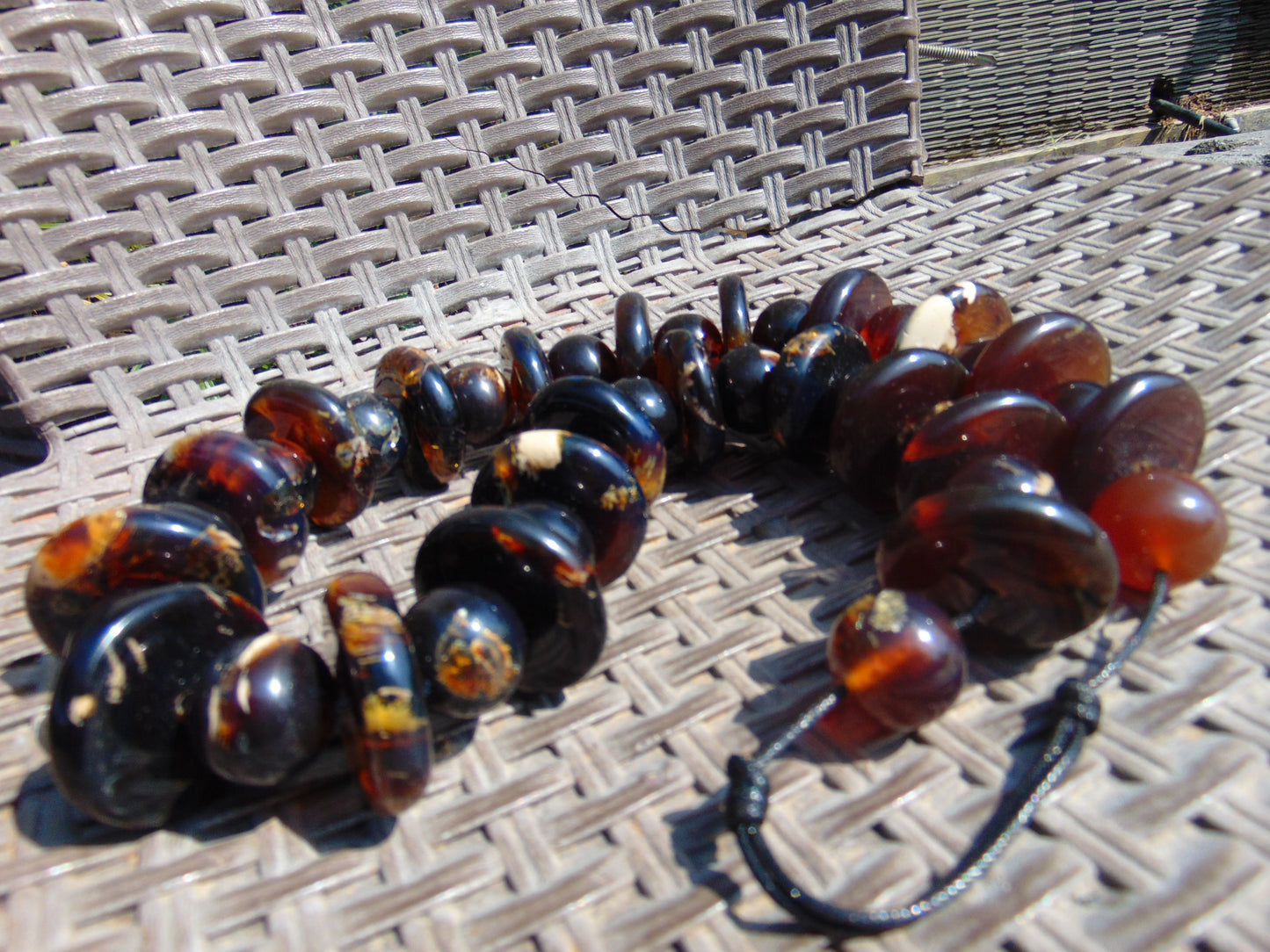 267 gr Big Necklace Indonesian Dark Red Amber for Healing AL11