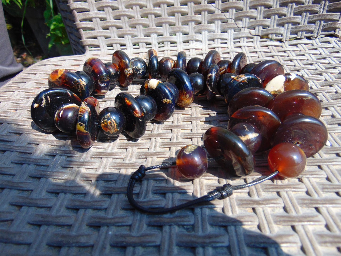 267 gr Big Necklace Indonesian Dark Red Amber for Healing AL11
