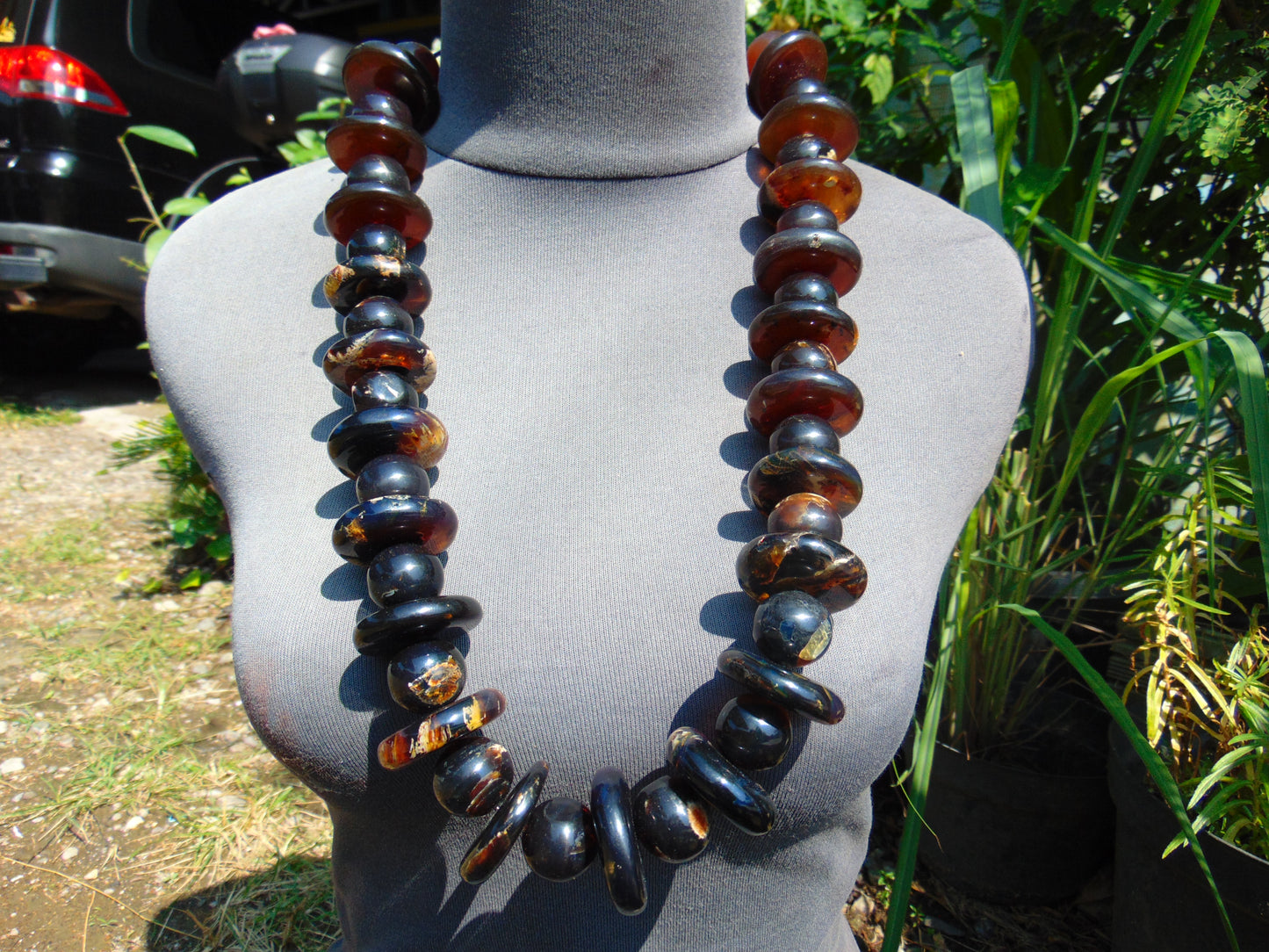 267 gr Big Necklace Indonesian Dark Red Amber for Healing AL11