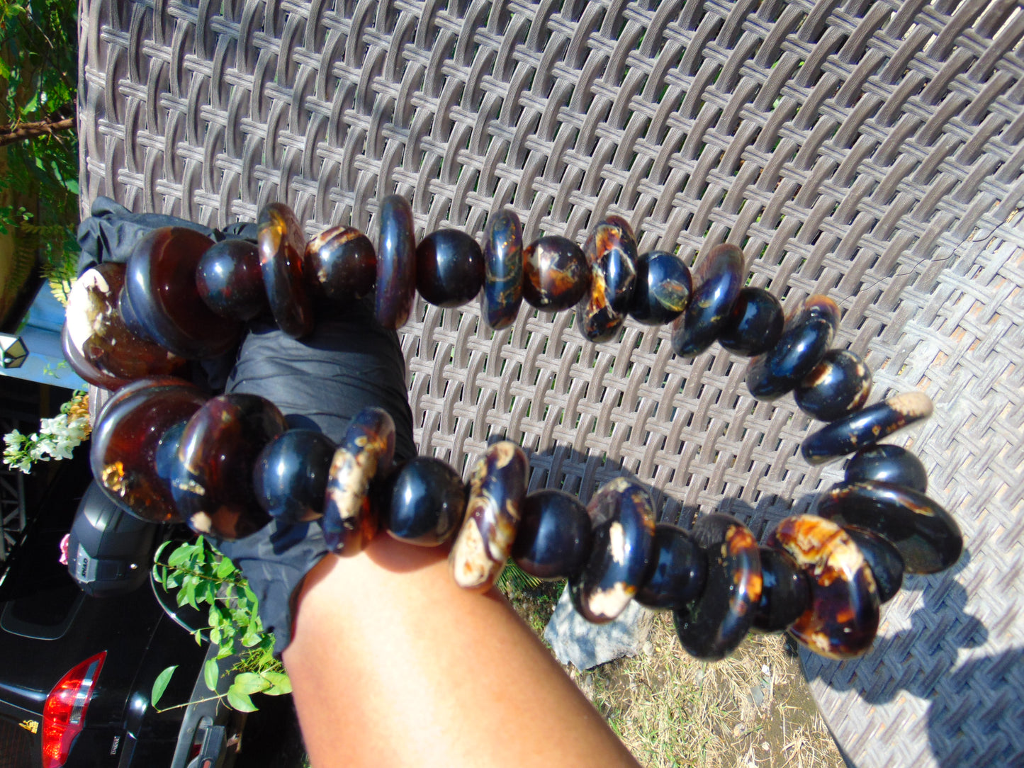 267 gr Big Necklace Indonesian Dark Red Amber for Healing AL11