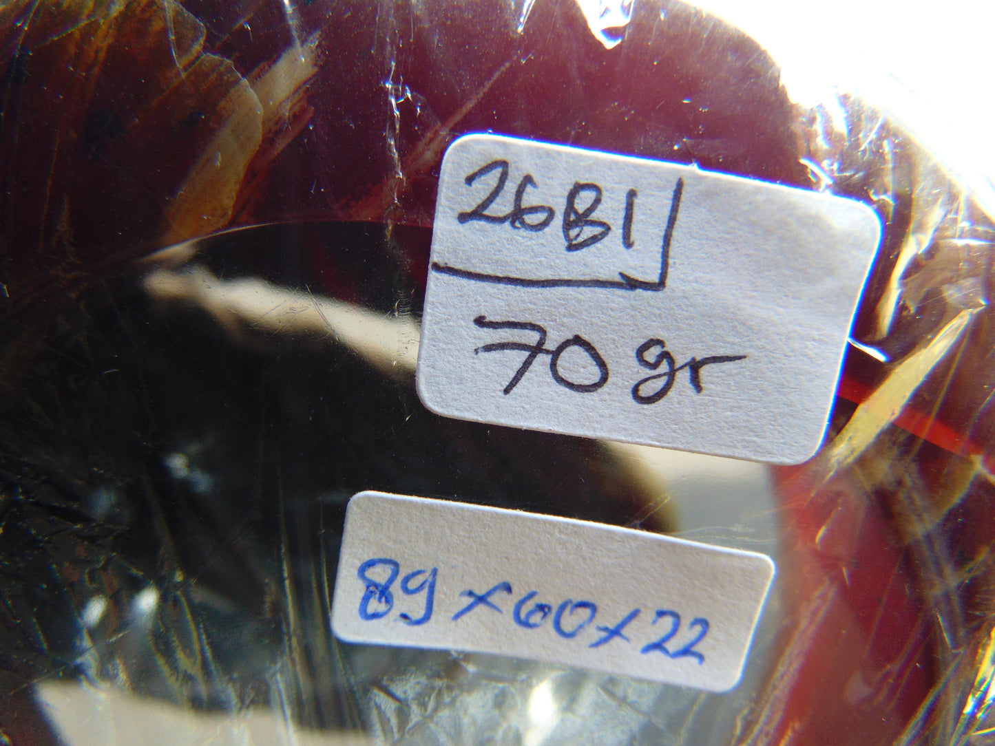 70 gr Big Bangle in hole 89x60x22 mm Indonesian Sumatra Amber for Healing 26B1