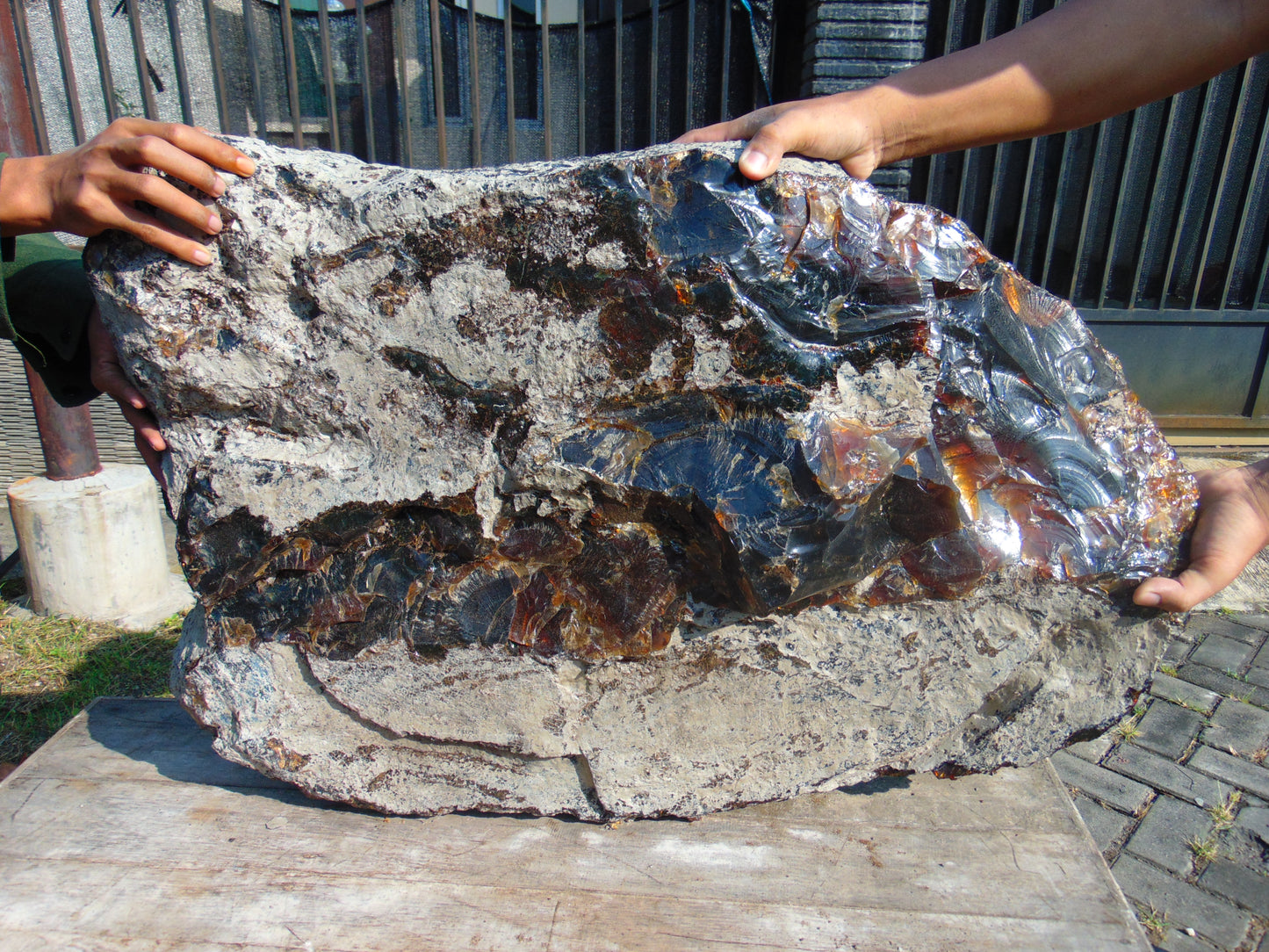 46100 Gr Big Amber Indonesia Crsytal Blue Green for Healing