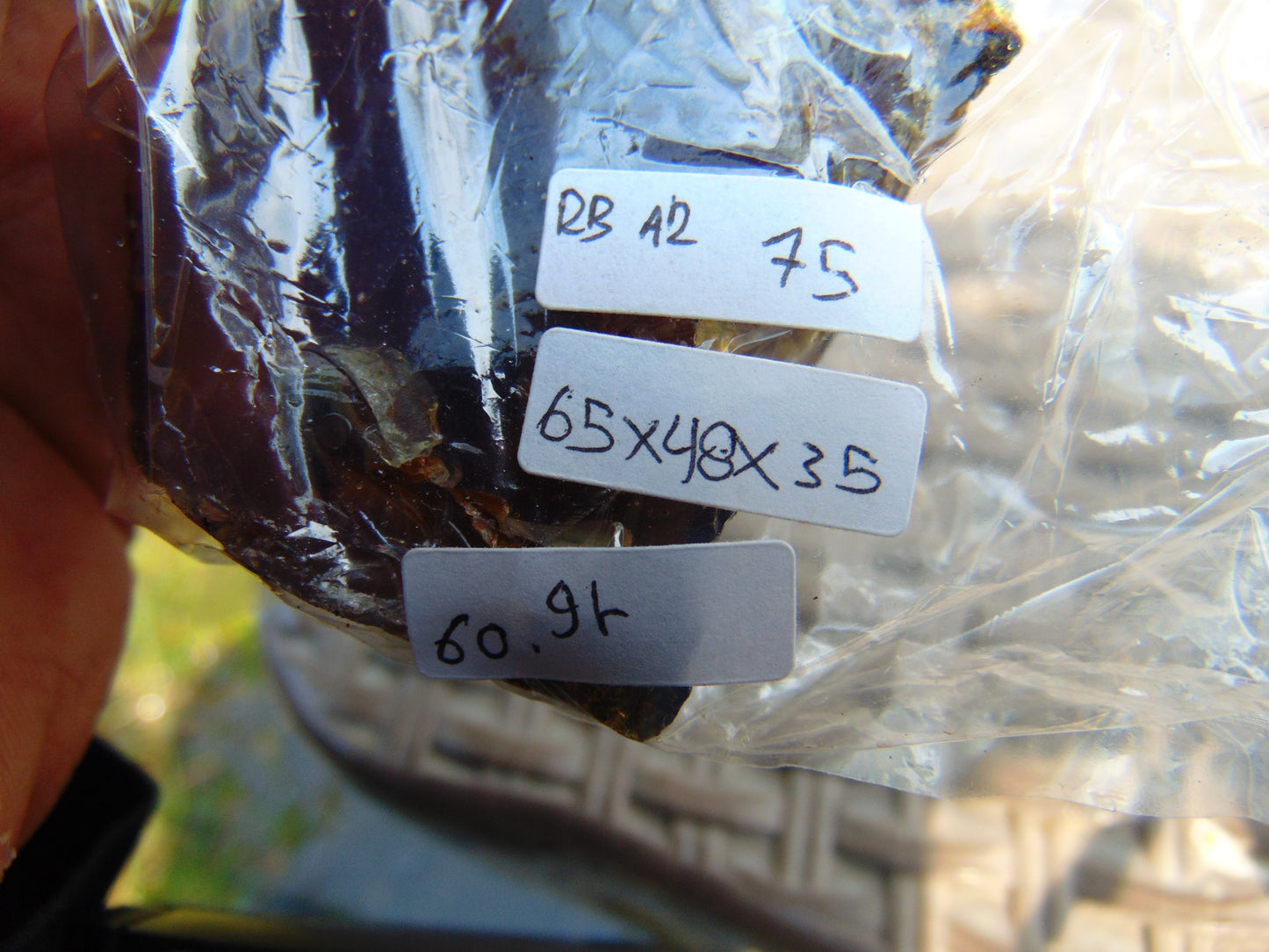 60 gram Rough Raw Indonesian Blue Amber for Healing RBAR75