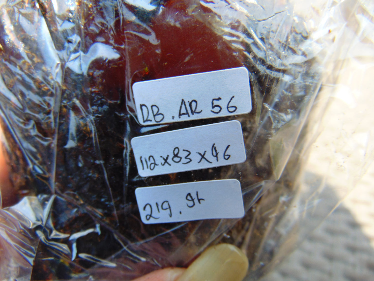 219 gram Rough Raw Indonesian Blue Amber for Healing RBAR56