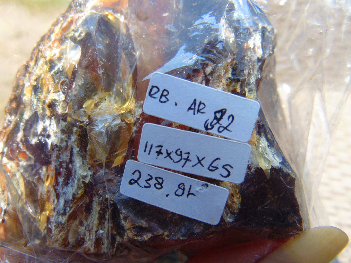 238 gram Rough Raw Indonesian Blue Amber for Healing RBAR92A