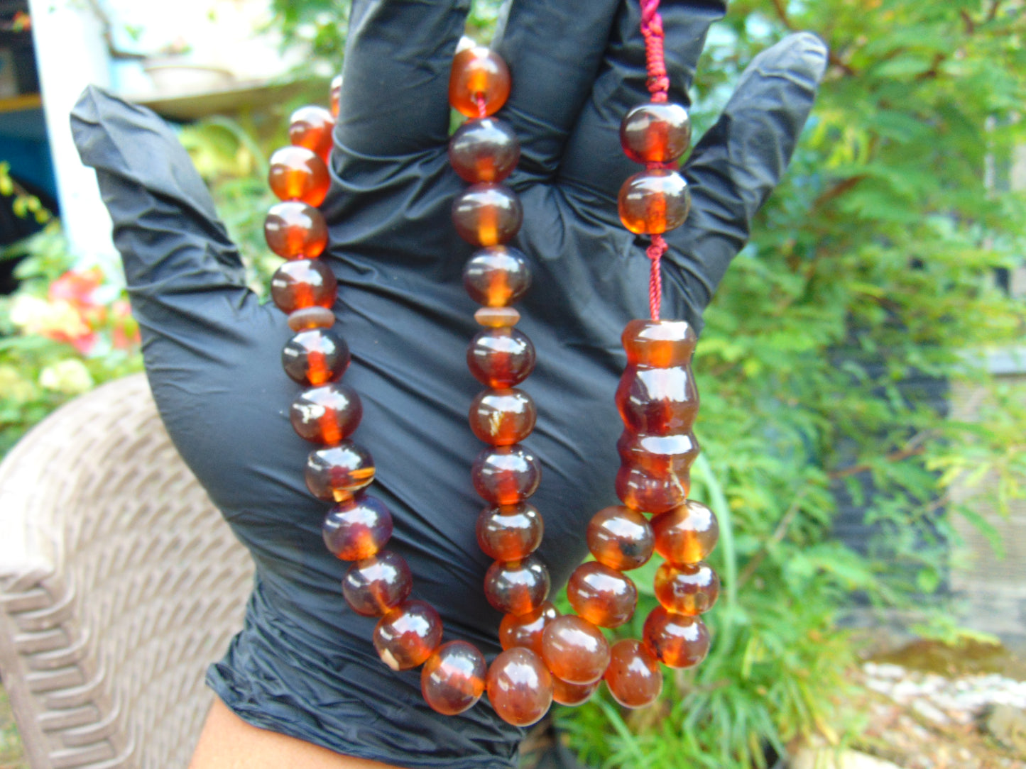 44 gr Hand Tasbih 35 Beads 12 mm Indonesian Red Amber for Healing TB13i15