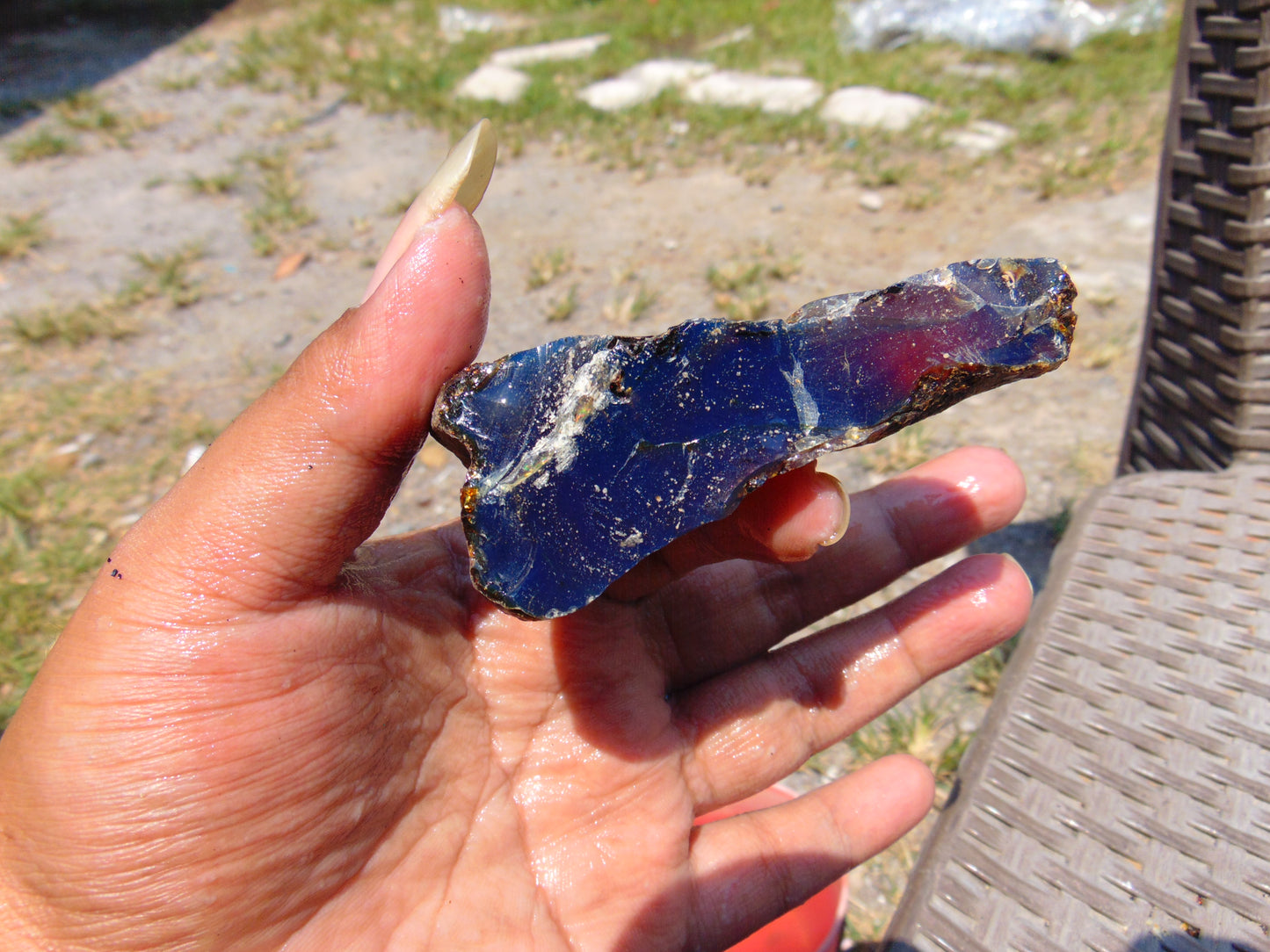 90 gram Rough Raw Indonesian Blue Amber for Healing RBAR36