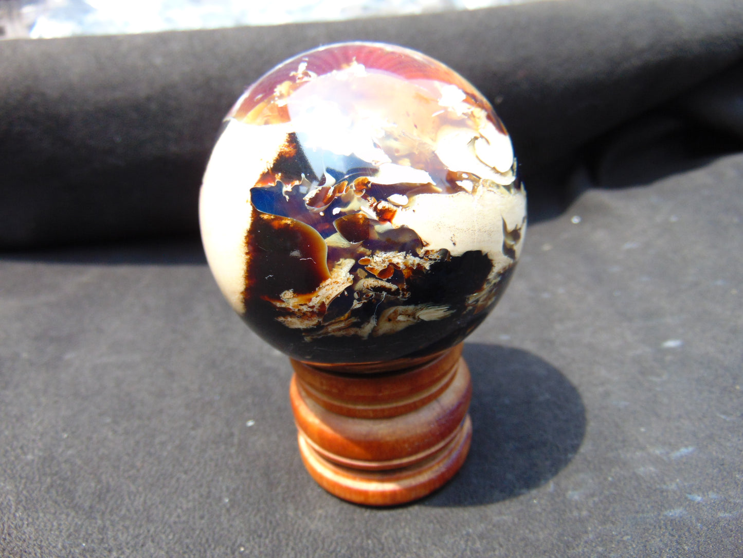 105 gr Shaped Ball Sphere Indonesian Blue Amber for Healing AJ1059
