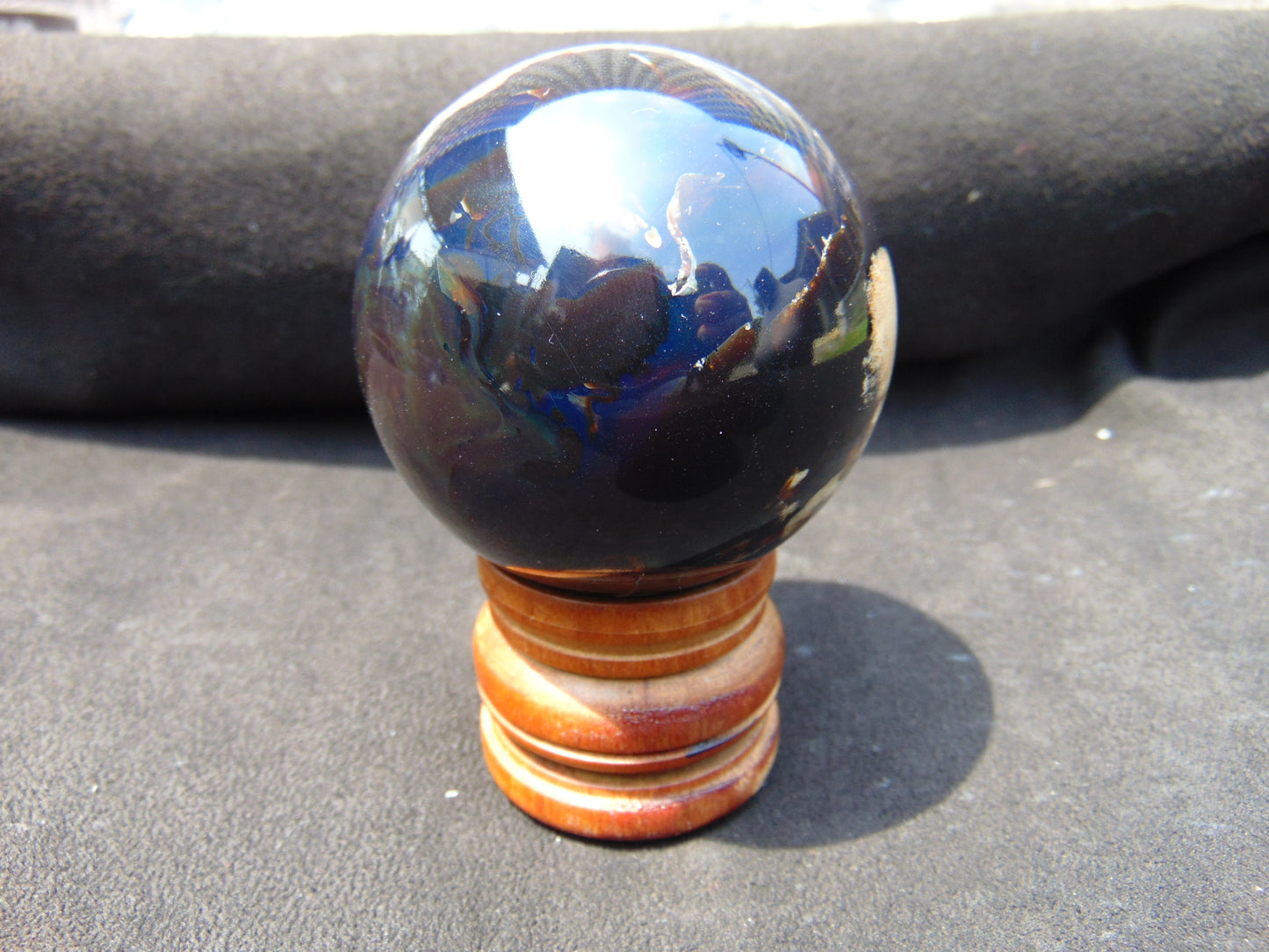 105 gr Shaped Ball Sphere Indonesian Blue Amber for Healing AJ1059