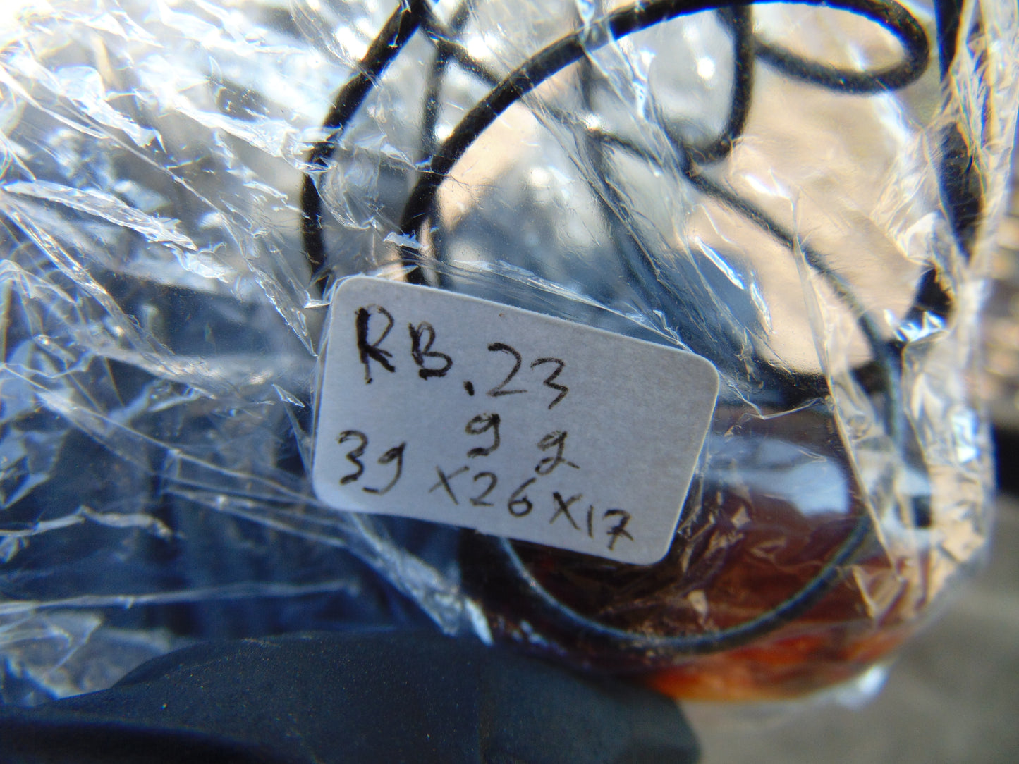 9 gram Pendant Indonesian Blue Red Amber for Healing rb23
