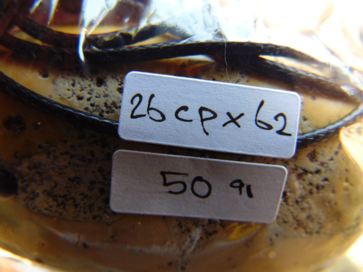 50 gr Genuine Natural Indonesian Aromatic Perfumed Yellow Amber Big Pendant 26CPX62