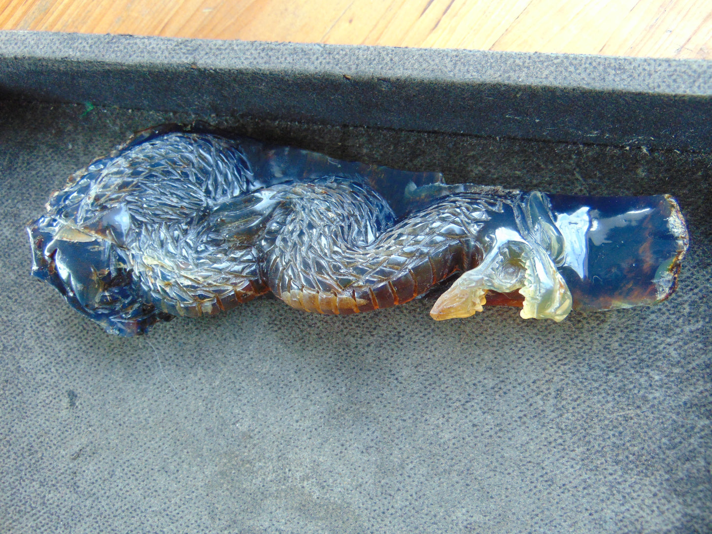 88 gram Dragon carving 180x65x28 mm Indonesian Blue Amber