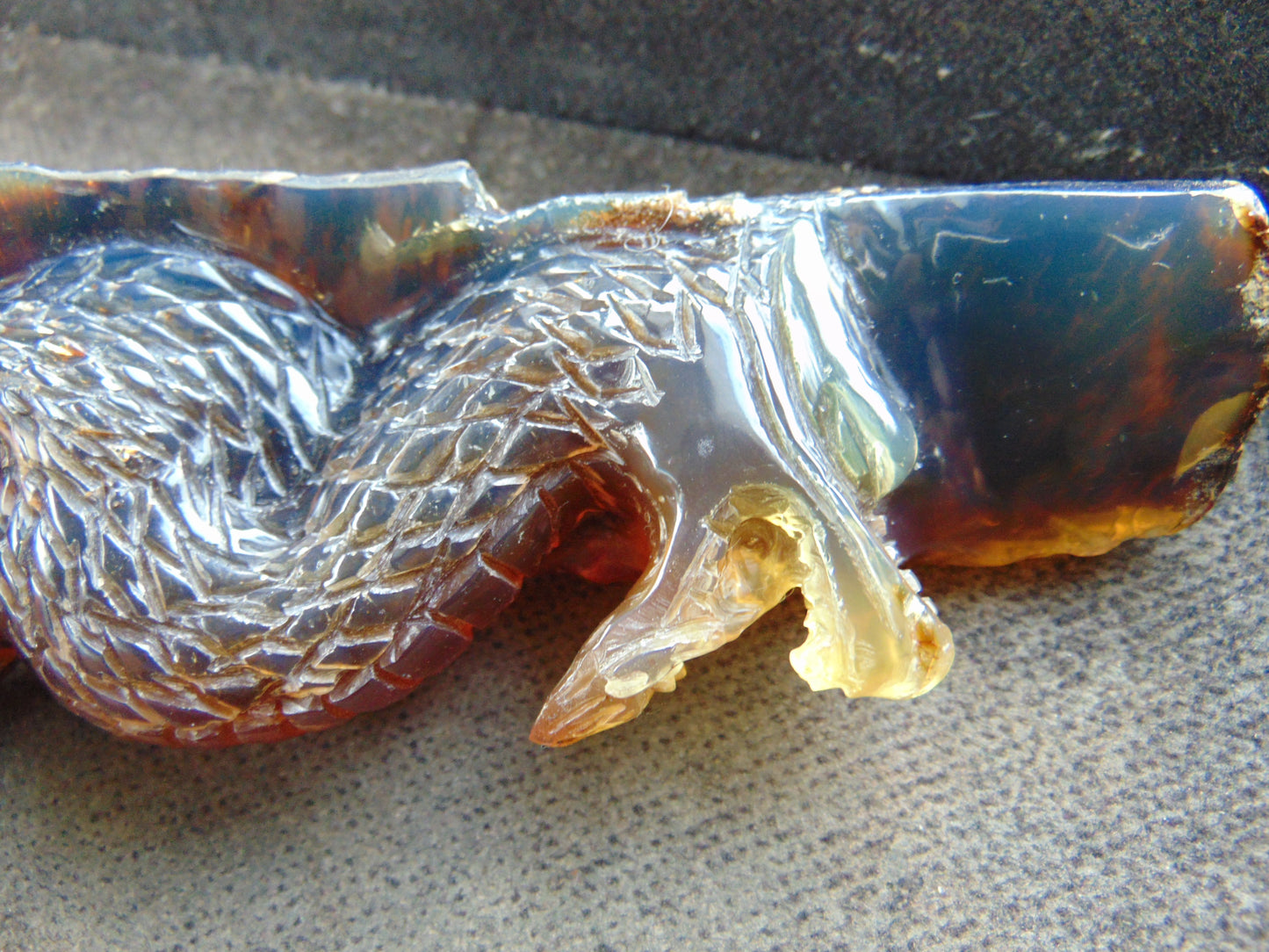 88 gram Dragon carving 180x65x28 mm Indonesian Blue Amber