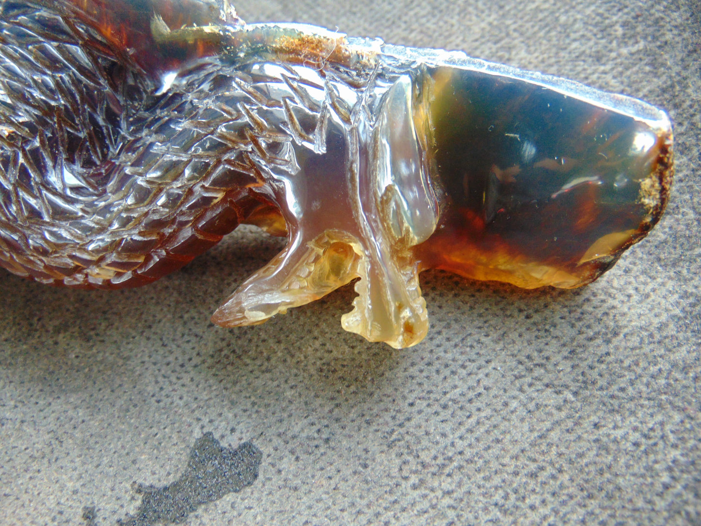 88 gram Dragon carving 180x65x28 mm Indonesian Blue Amber