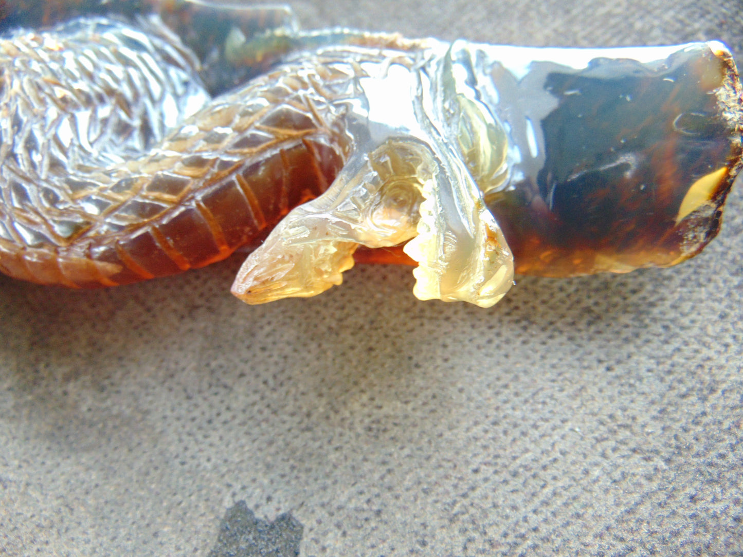 88 gram Dragon carving 180x65x28 mm Indonesian Blue Amber