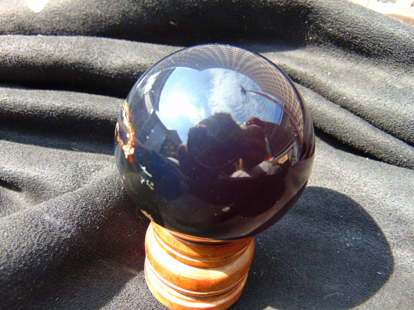 100 gr Shaped Ball Sphere 57 mm Indonesian Blue Amber for Healing AJ1057