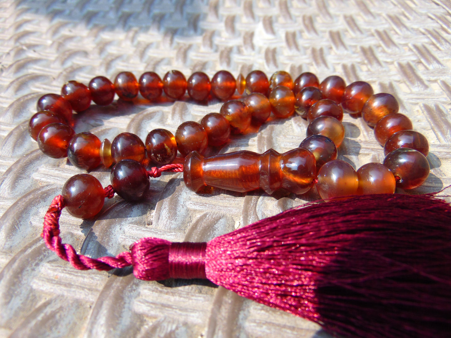30 gr Hand Tasbih 36 Beads 10 mm Indonesian Red Amber for Healing TB10i10