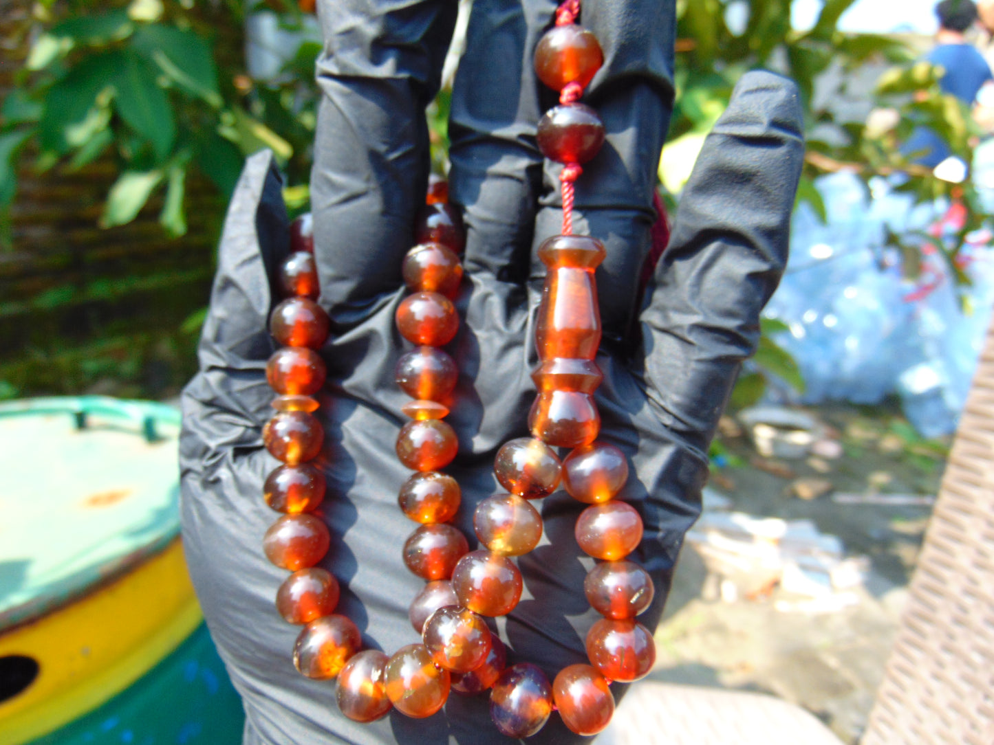 30 gr Hand Tasbih 36 Beads 10 mm Indonesian Red Amber for Healing TB10i10