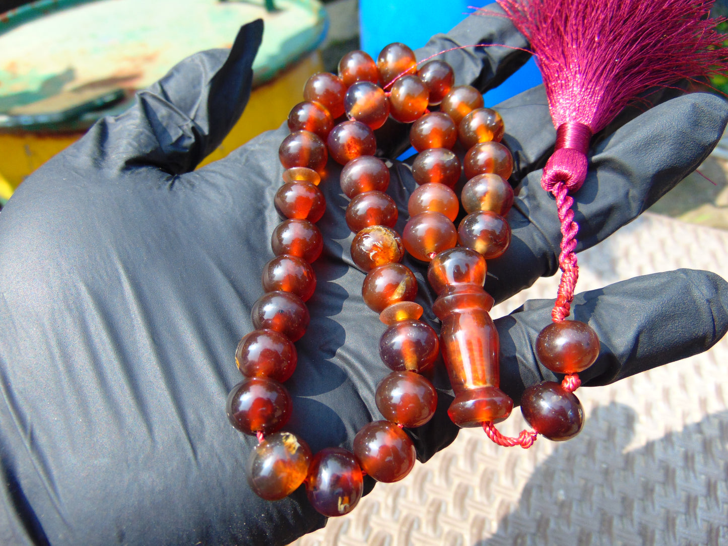 30 gr Hand Tasbih 36 Beads 10 mm Indonesian Red Amber for Healing TB10i10