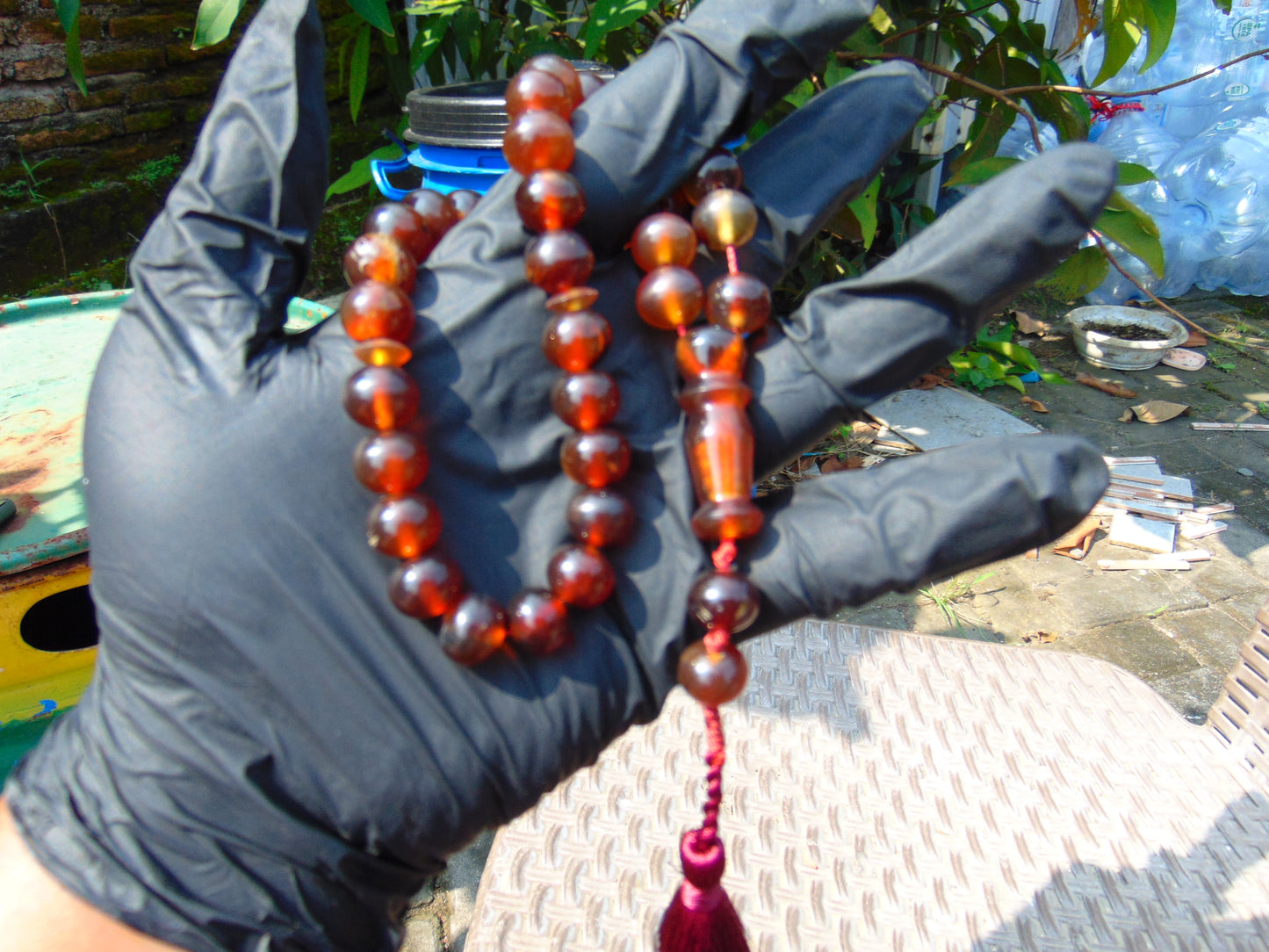 30 gr Hand Tasbih 36 Beads 10 mm Indonesian Red Amber for Healing TB10i10
