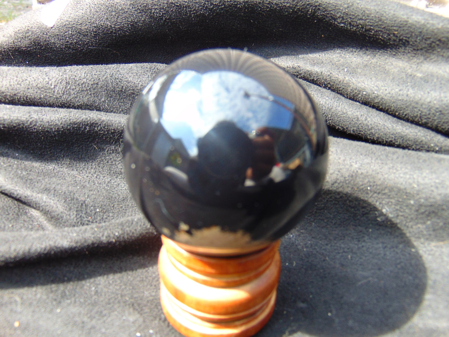 87 gr Shaped Ball Sphere 54 mm Indonesian Black Amber for Healing AJ1065