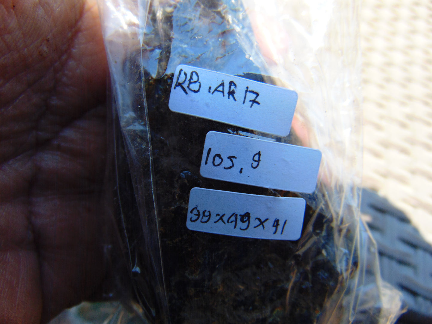 105 gram Rough Raw Indonesian Blue Amber for Healing RBAR17