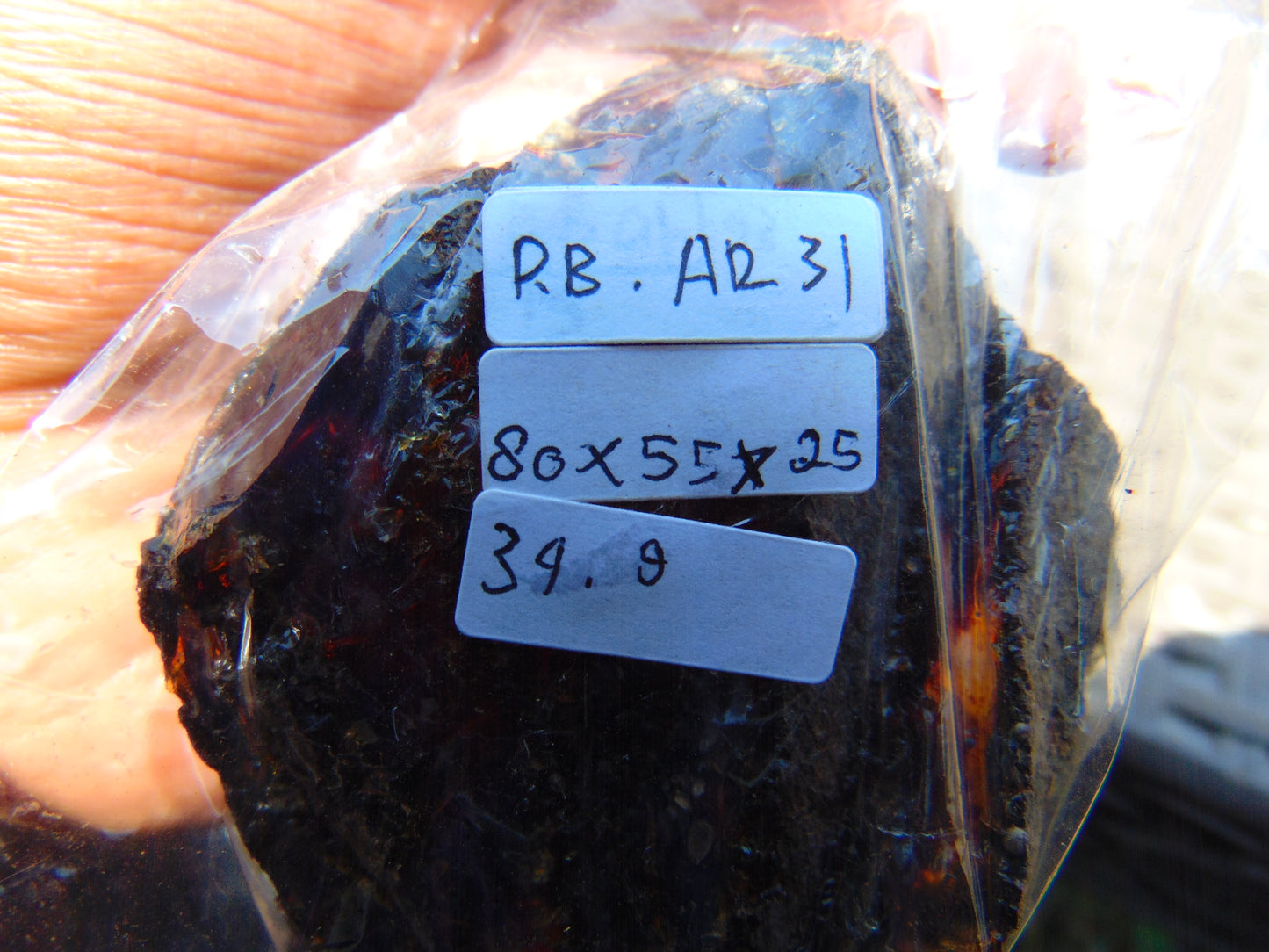 34 gram Rough Raw Indonesian Blue Amber for Healing RBAR31