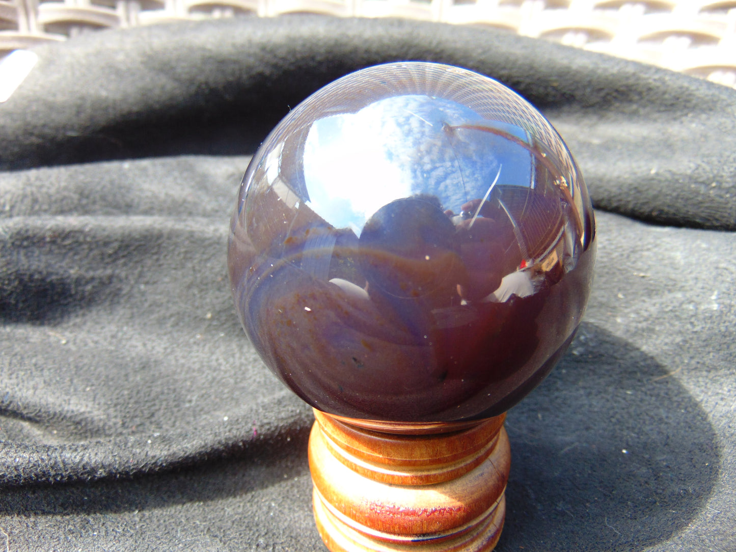 112 gr Shaped Ball Sphere Indonesian Blue Amber for Healing AJ1053