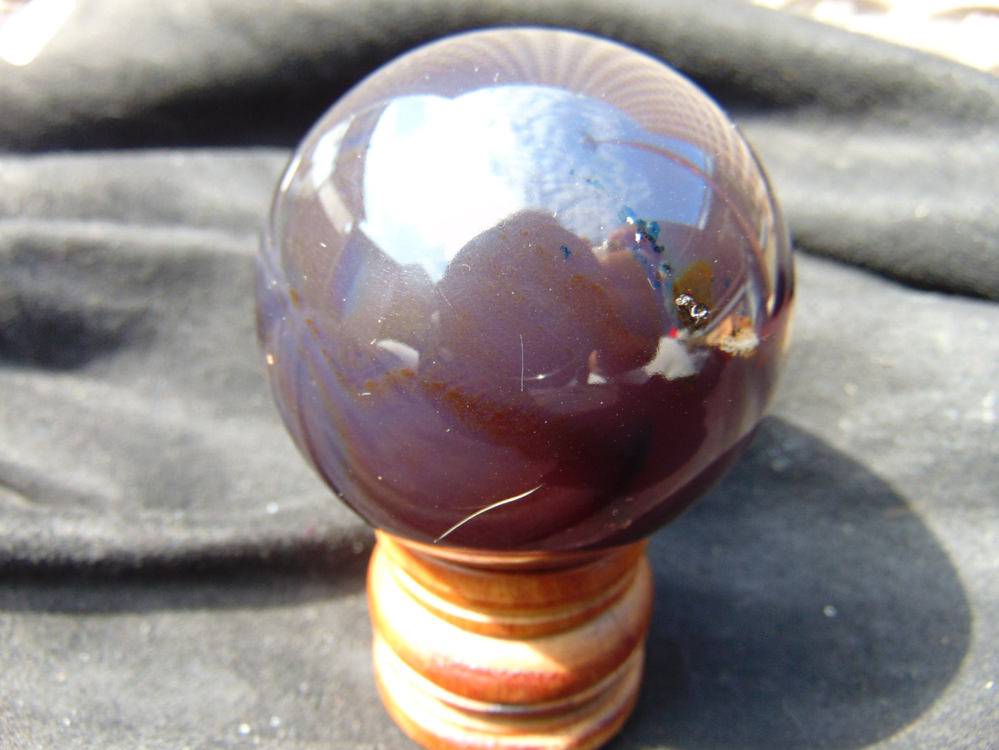 112 gr Shaped Ball Sphere Indonesian Blue Amber for Healing AJ1053