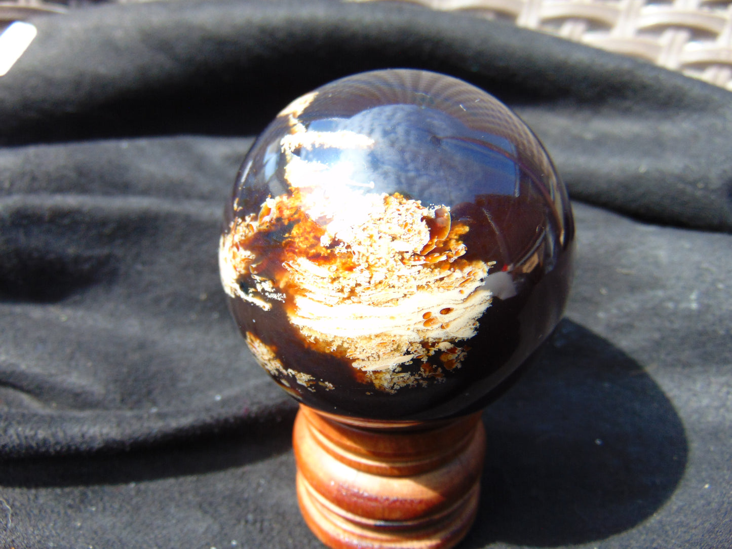 112 gr Shaped Ball Sphere Indonesian Blue Amber for Healing AJ1053