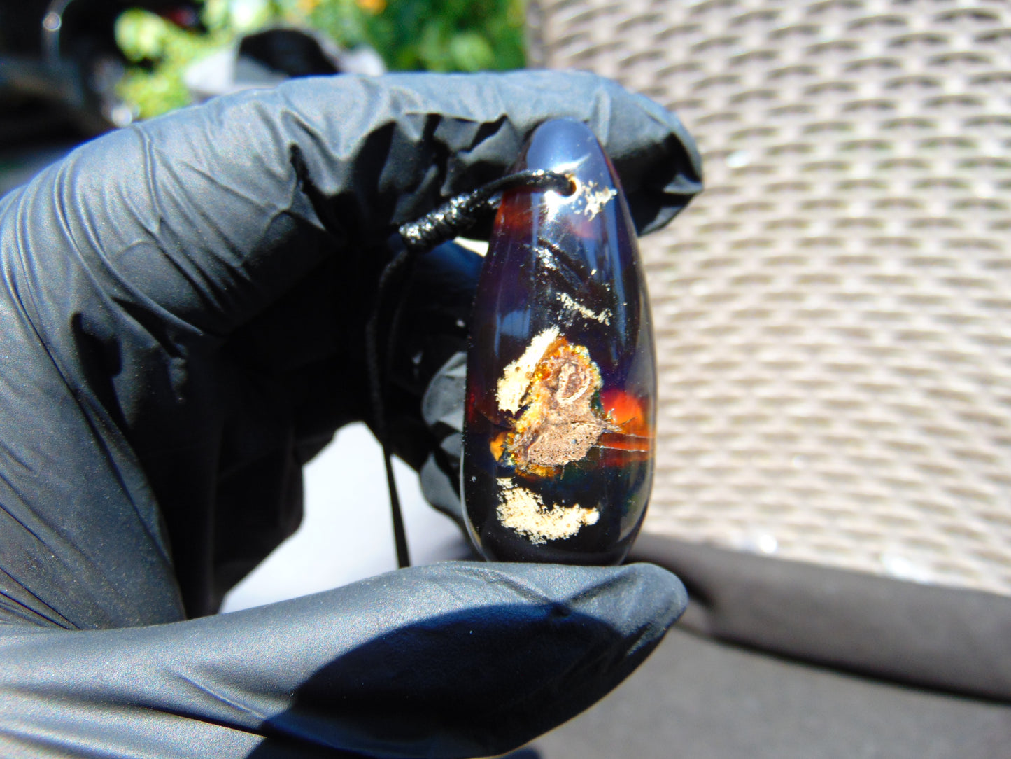 12 gr Teardrop Pendant Indonesian Blue Amber for Healing 25A38