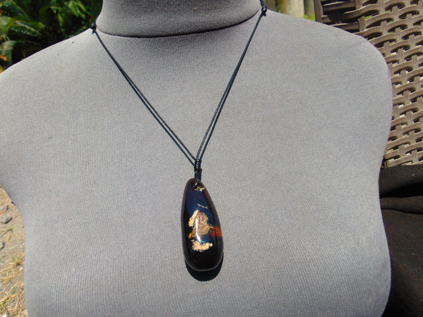 12 gr Teardrop Pendant Indonesian Blue Amber for Healing 25A38