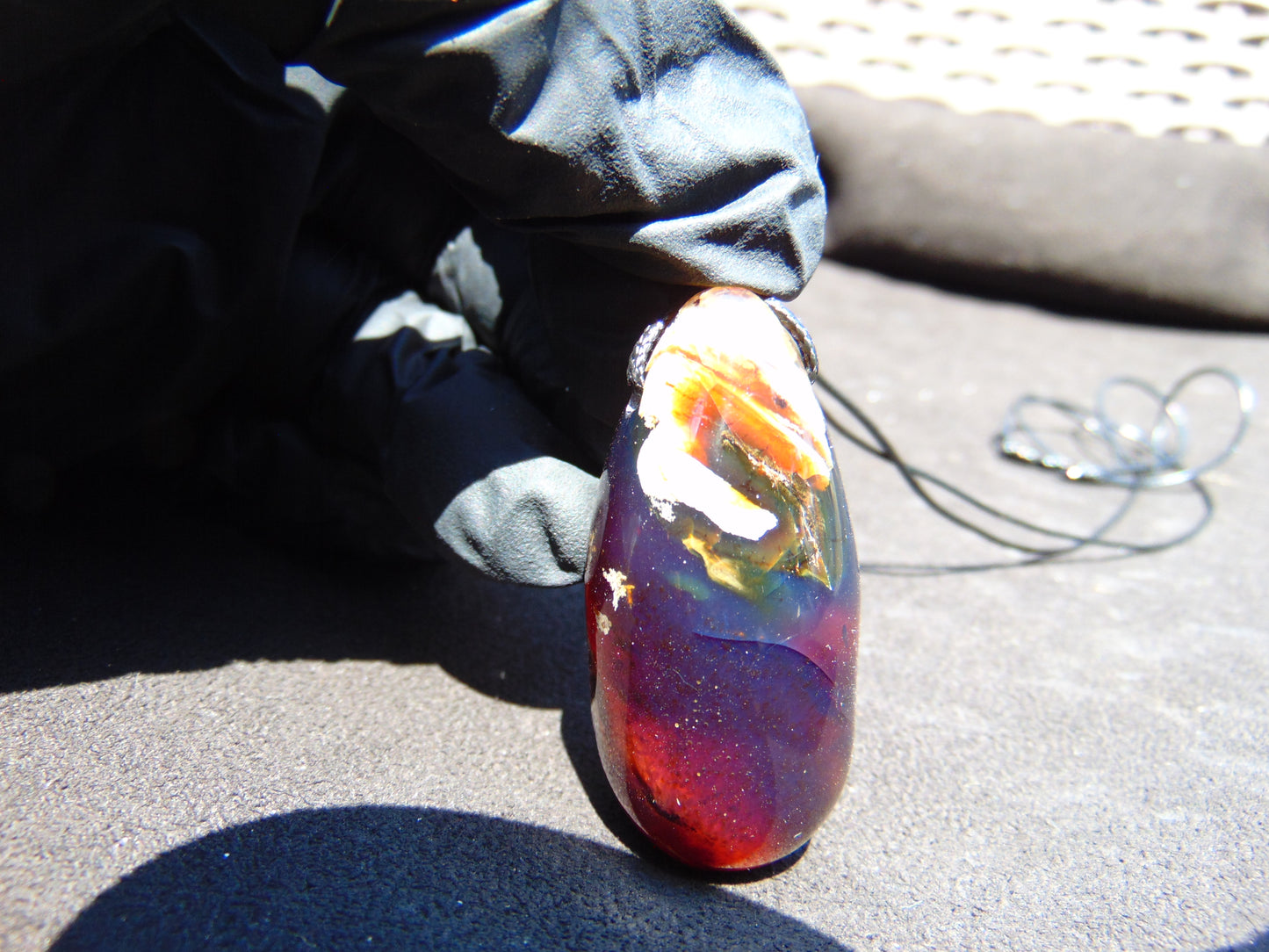 12 gr Teardrop Pendant Indonesian Blue Amber for Healing 25A47