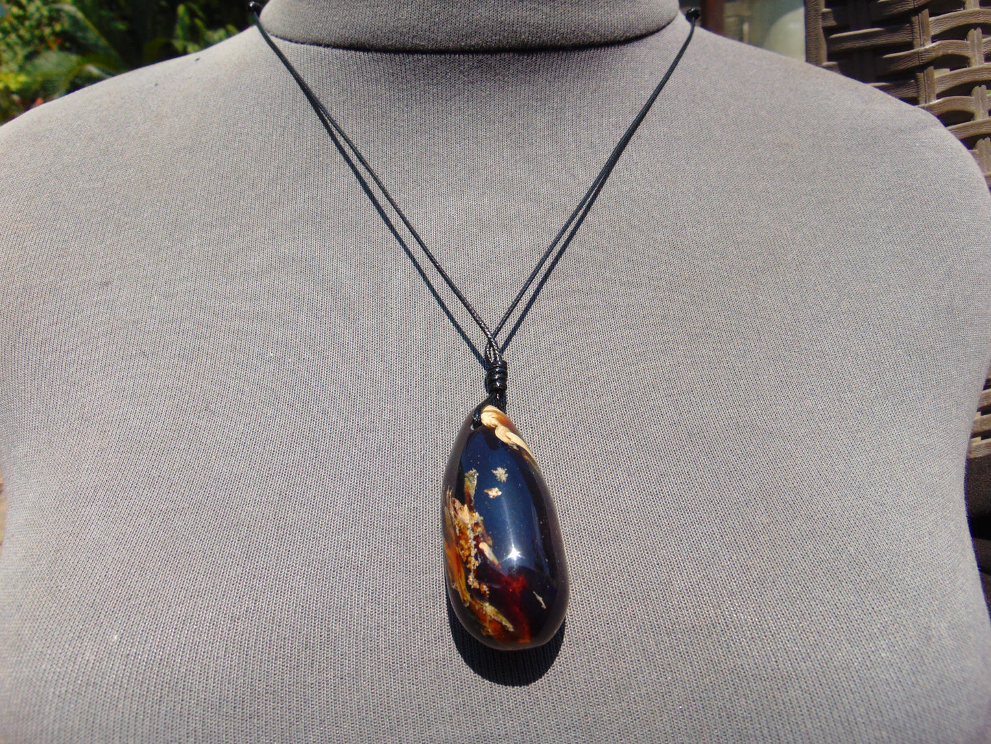 12 gr Teardrop Pendant Indonesian Blue Amber for Healing 25A47