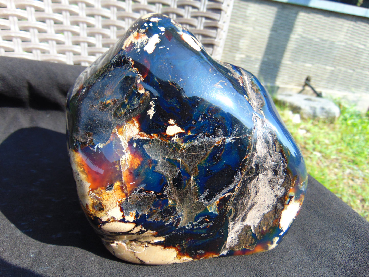 1478 gram full polished Indonesian Sumatra WHite Blue Amber for Healing ML50