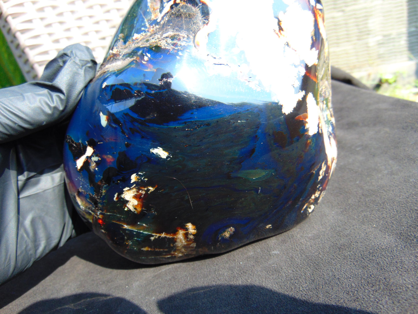 1478 gram full polished Indonesian Sumatra WHite Blue Amber for Healing ML50