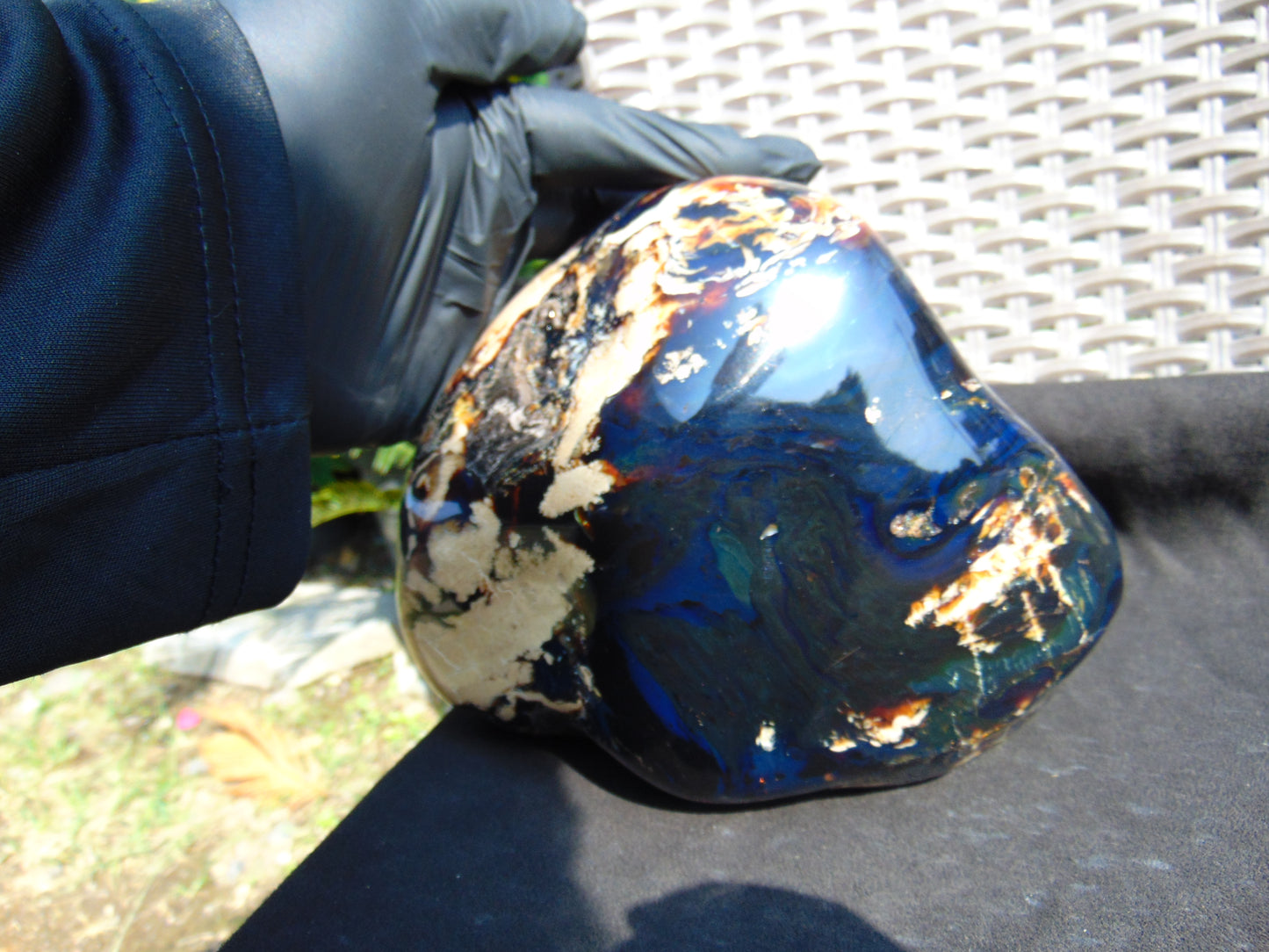 1478 gram full polished Indonesian Sumatra WHite Blue Amber for Healing ML50