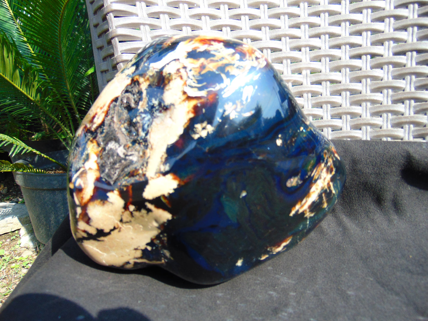 1478 gram full polished Indonesian Sumatra WHite Blue Amber for Healing ML50