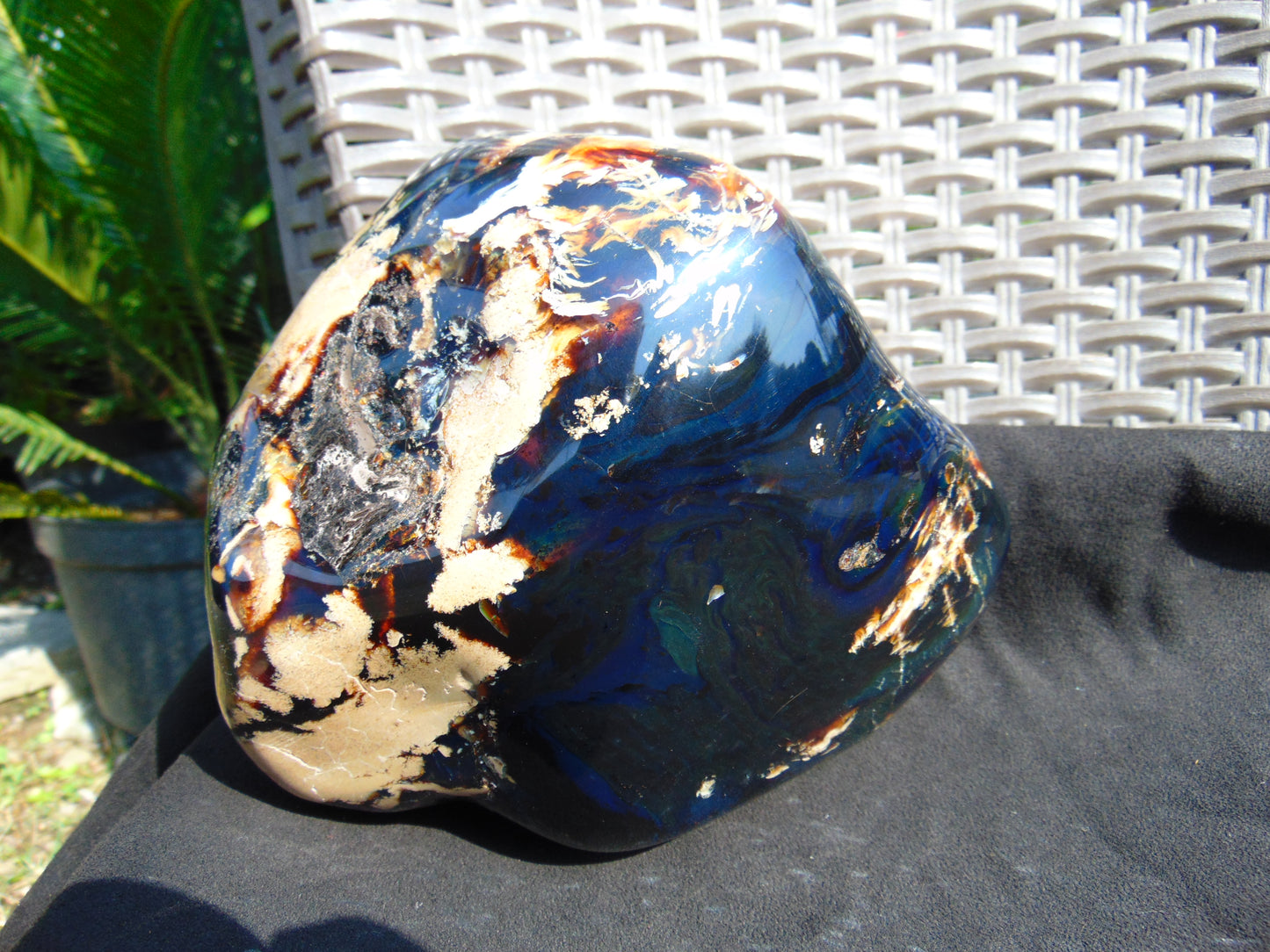 1478 gram full polished Indonesian Sumatra WHite Blue Amber for Healing ML50