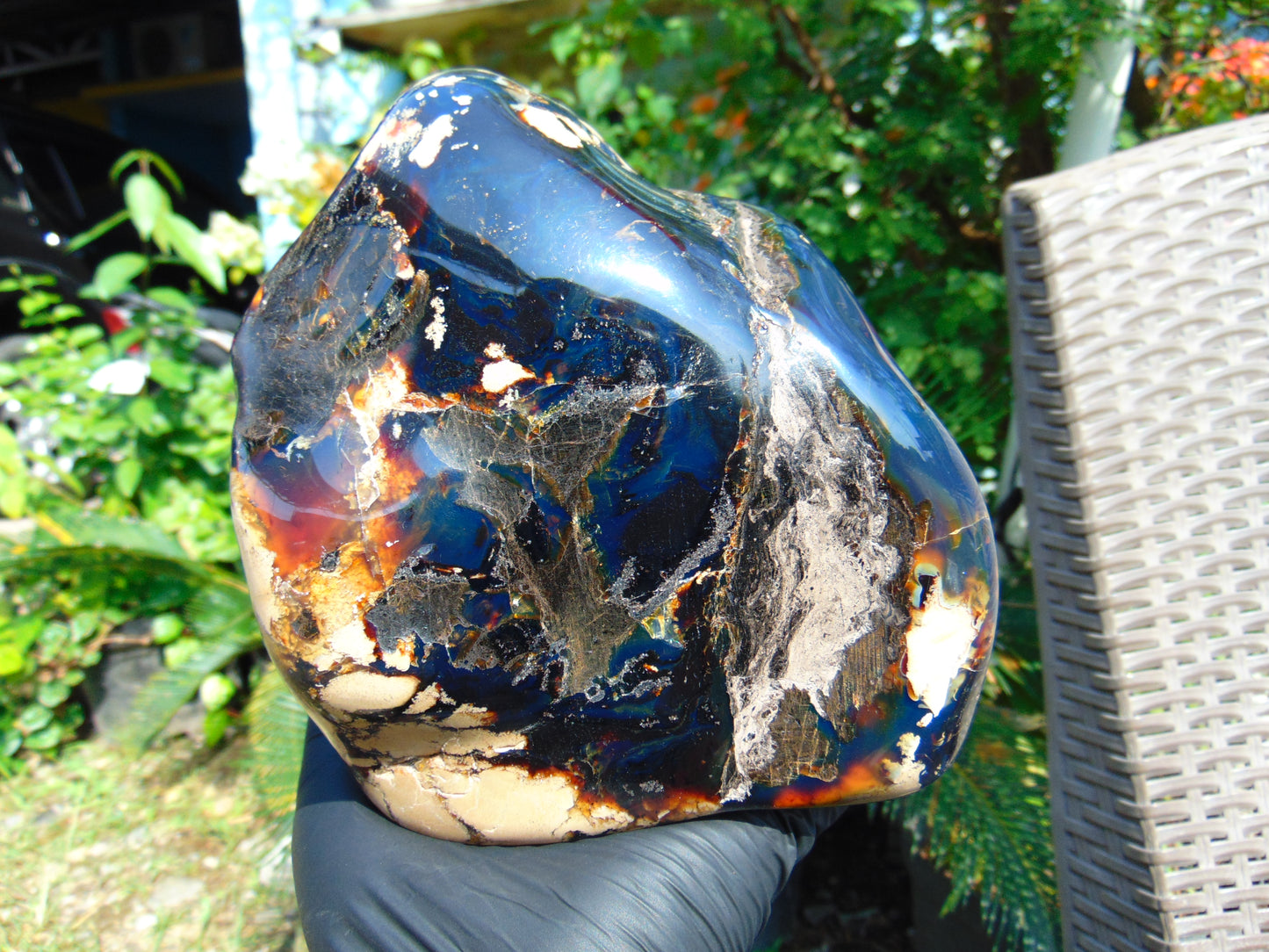 1478 gram full polished Indonesian Sumatra WHite Blue Amber for Healing ML50