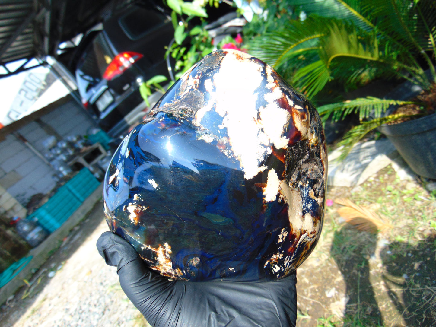 1478 gram full polished Indonesian Sumatra WHite Blue Amber for Healing ML50